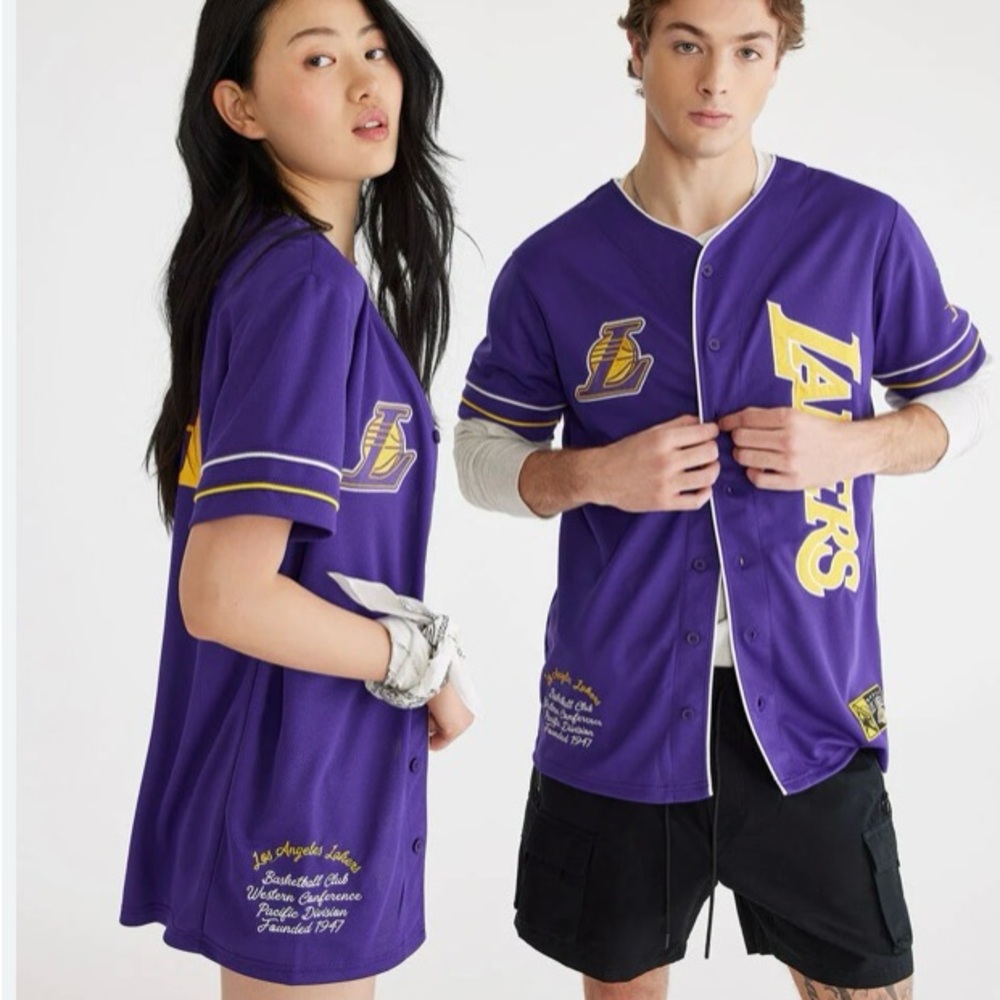 Los Angeles Lakers Purple Baseball Jersey
